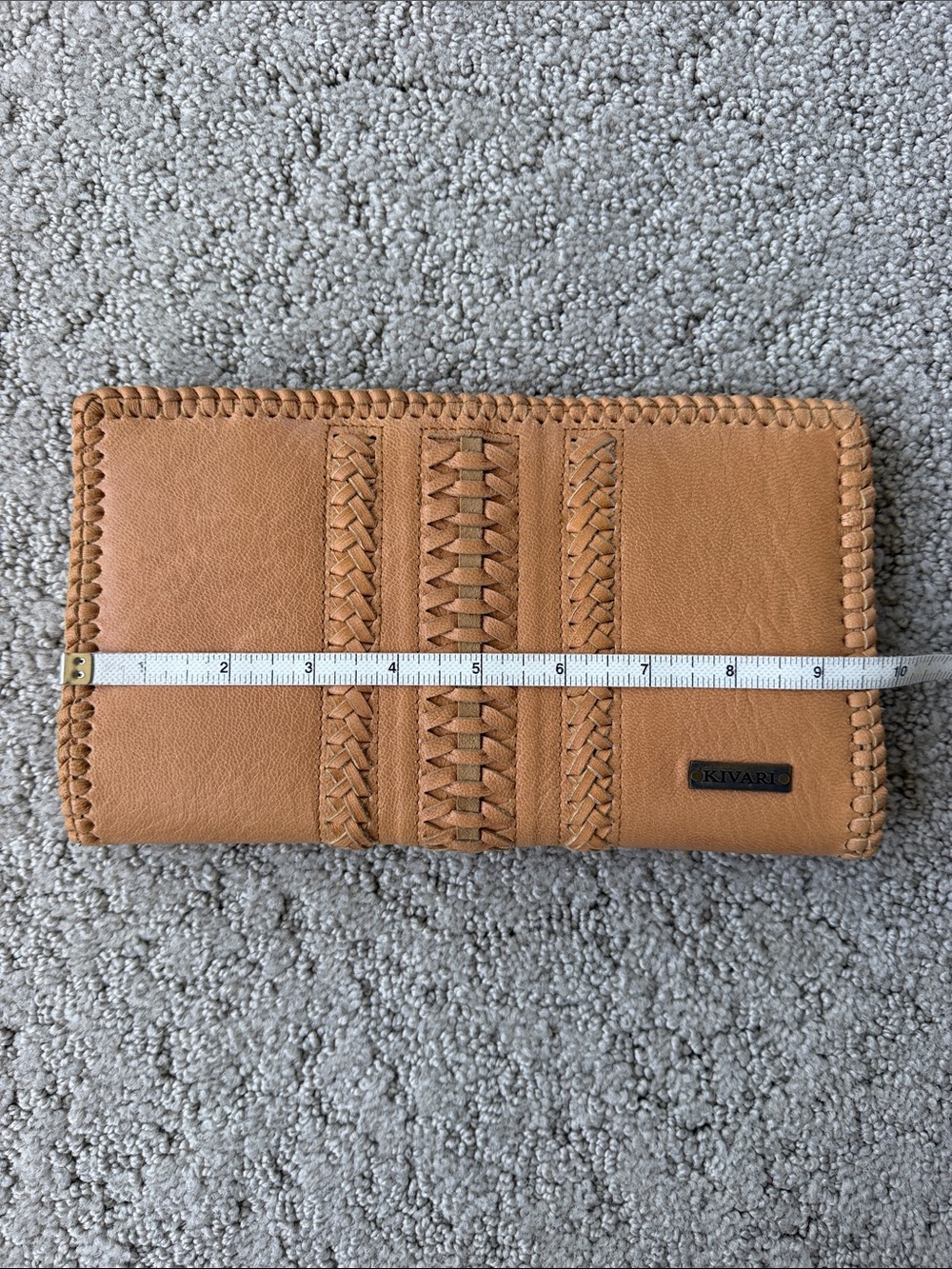 Kivari Desert Dream Leather Clutch Wallet in Tan Artisanal Bohemian Western Bag - Picture 6 of 15